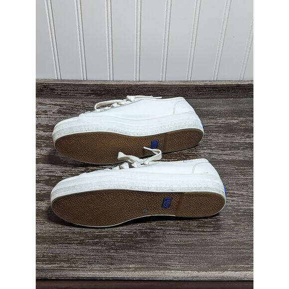 Keds Women's White Triple Kick Leather Upper Lace Up Platform Sneaker Size 6.5 - Picture 6 of 6